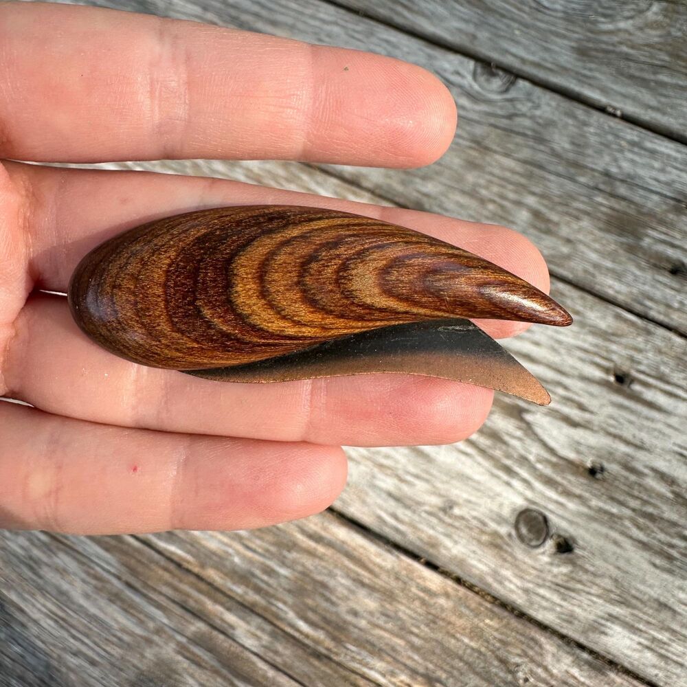 Vintage Jewelry Brass Teak MCM Modernist Brooch Pin Jewelry